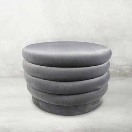 88003016 : Bàn Sofa, Ottoman Hình Tròn - Màu Xám